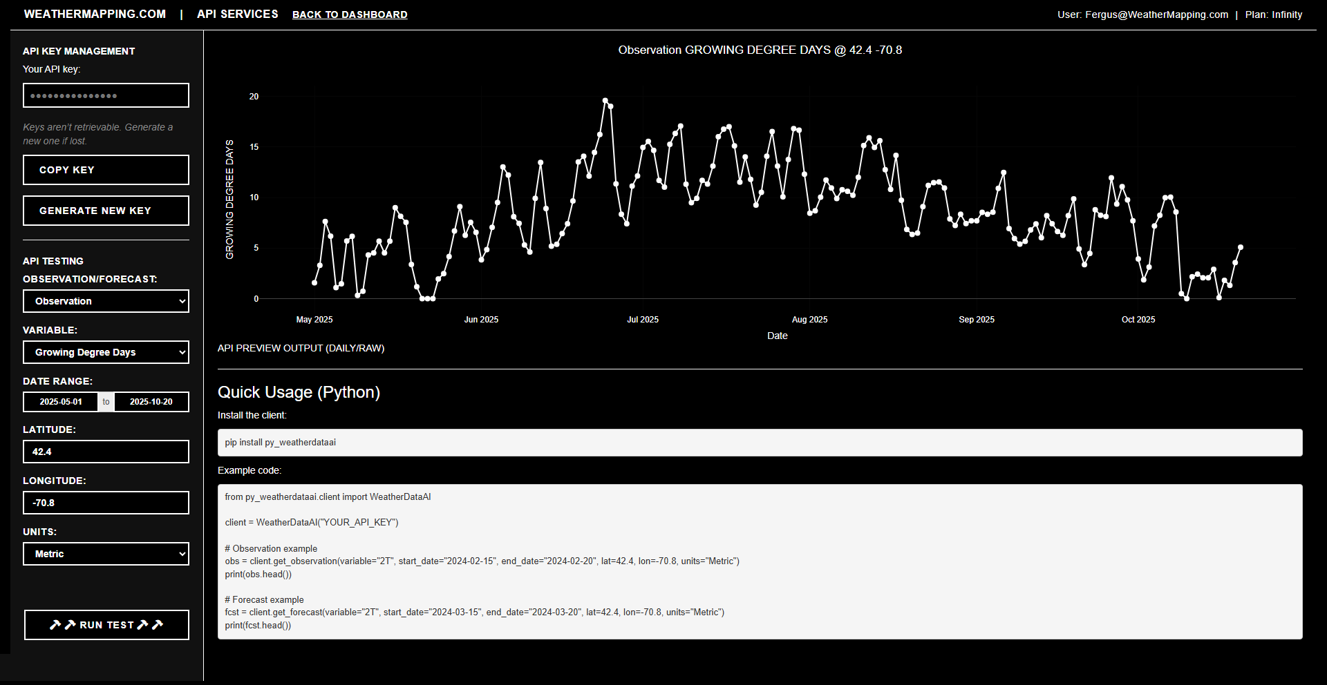 WeatherMapping API Services Example